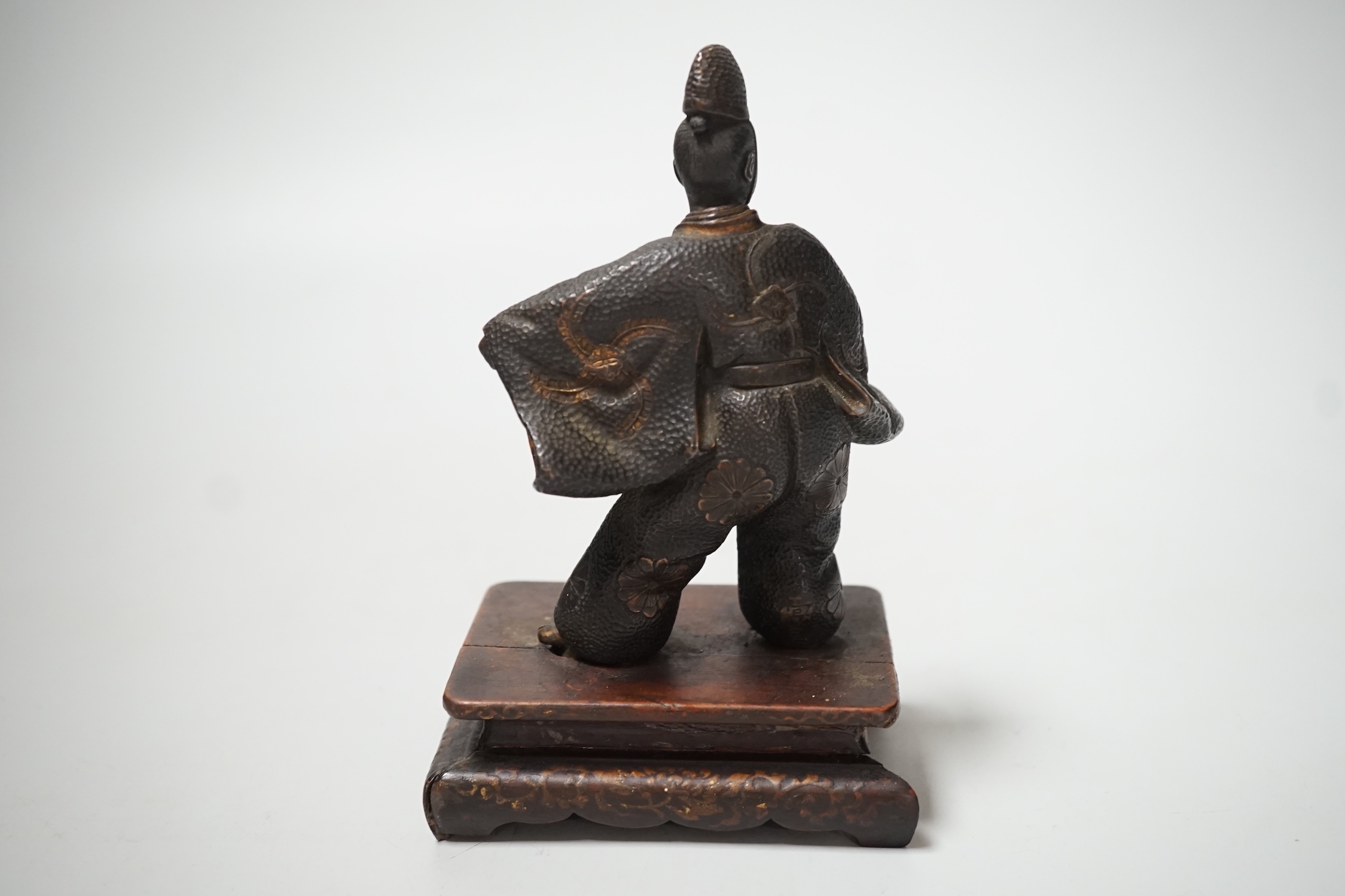 Miyao Saku. A Japanese Meiji bronze figure, 14cm